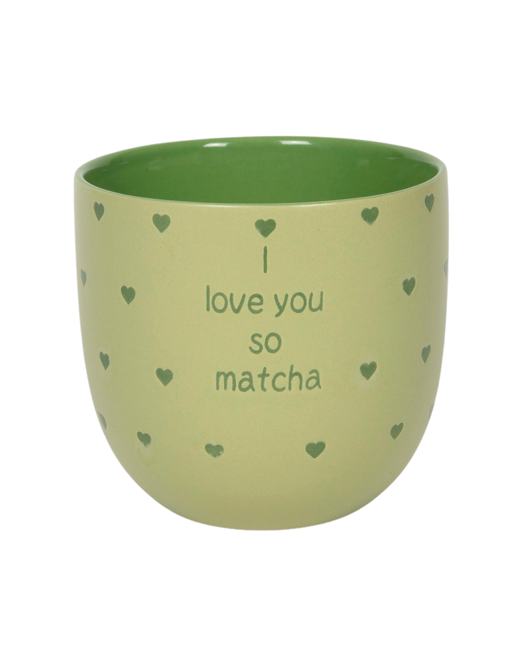 Tasse en céramique, 450 ml, avec inscription « I LOVE U SO MATCHA » - Dote Sorso - verte