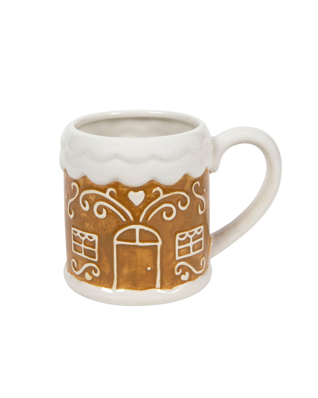Tasse en céramique de Noël - Foro Glassa - marron, maison en pain d'épices