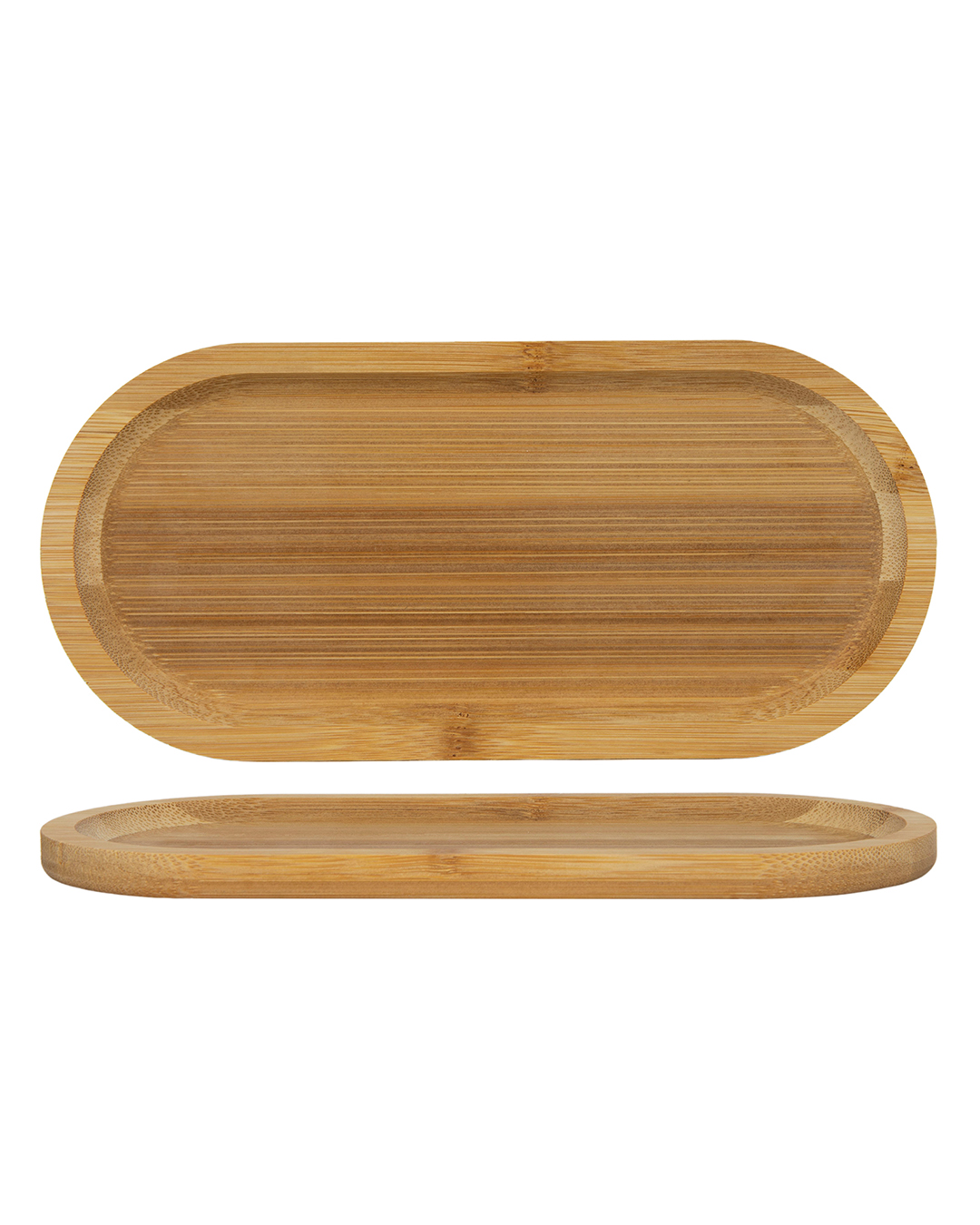 Plateau de service ovale en bambou 22,5 cm - Rivo Nano - plat de service marron