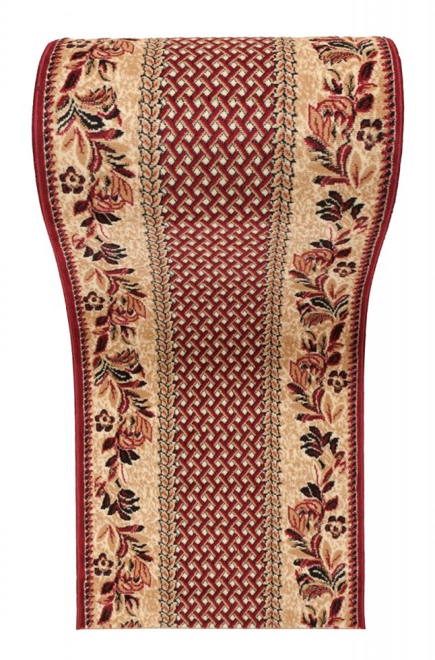 Tapis de couloir Au mètre ATLAS 7192B beige foncé - rétro, rouge