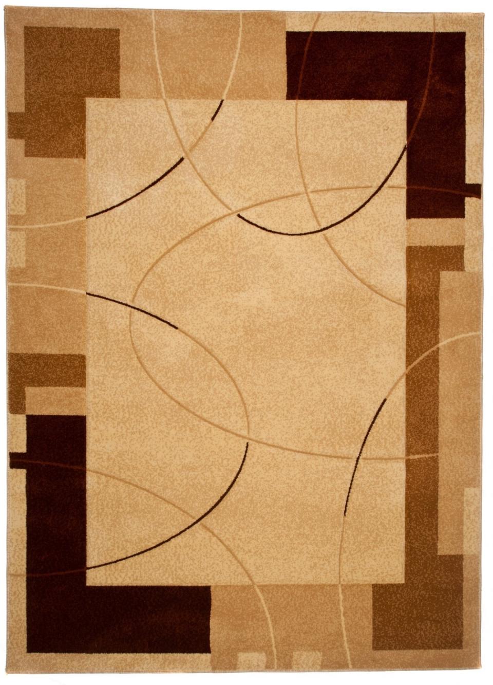Tapis géométrique moderne Antogya, cadre 5799D CREAM - beige