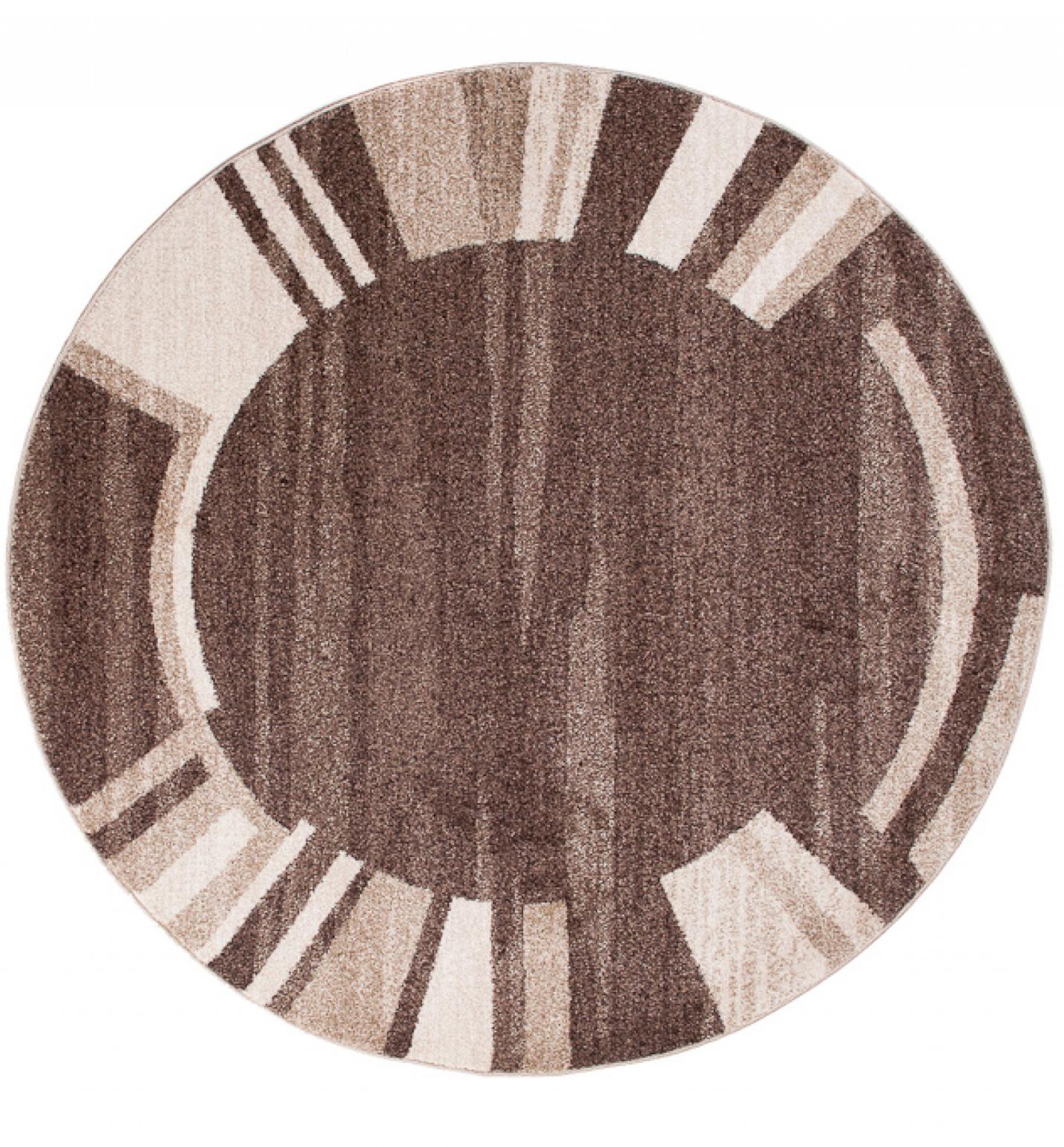 Tapis à roulettes sari moderne 3443A DARK BROWN - brun, beige