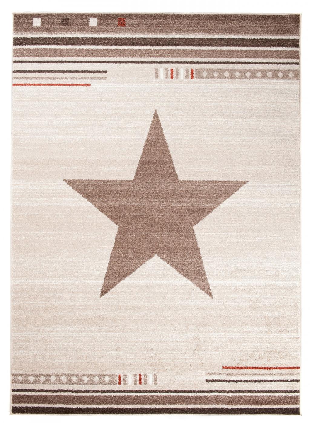 Tapis moderne marocain Stars L916B CREAM - beige