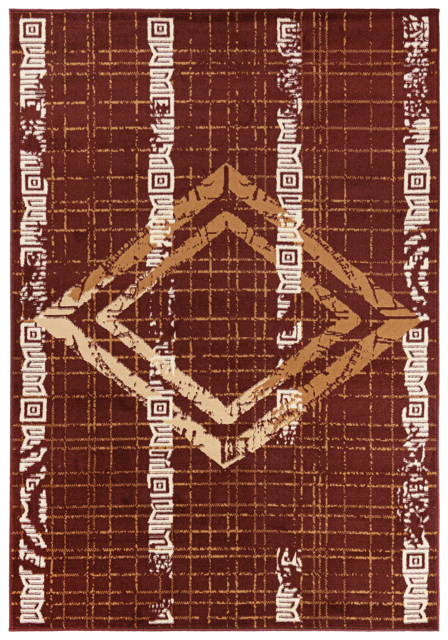 Tapis moderne Athena géométrique FM35A marron - brun