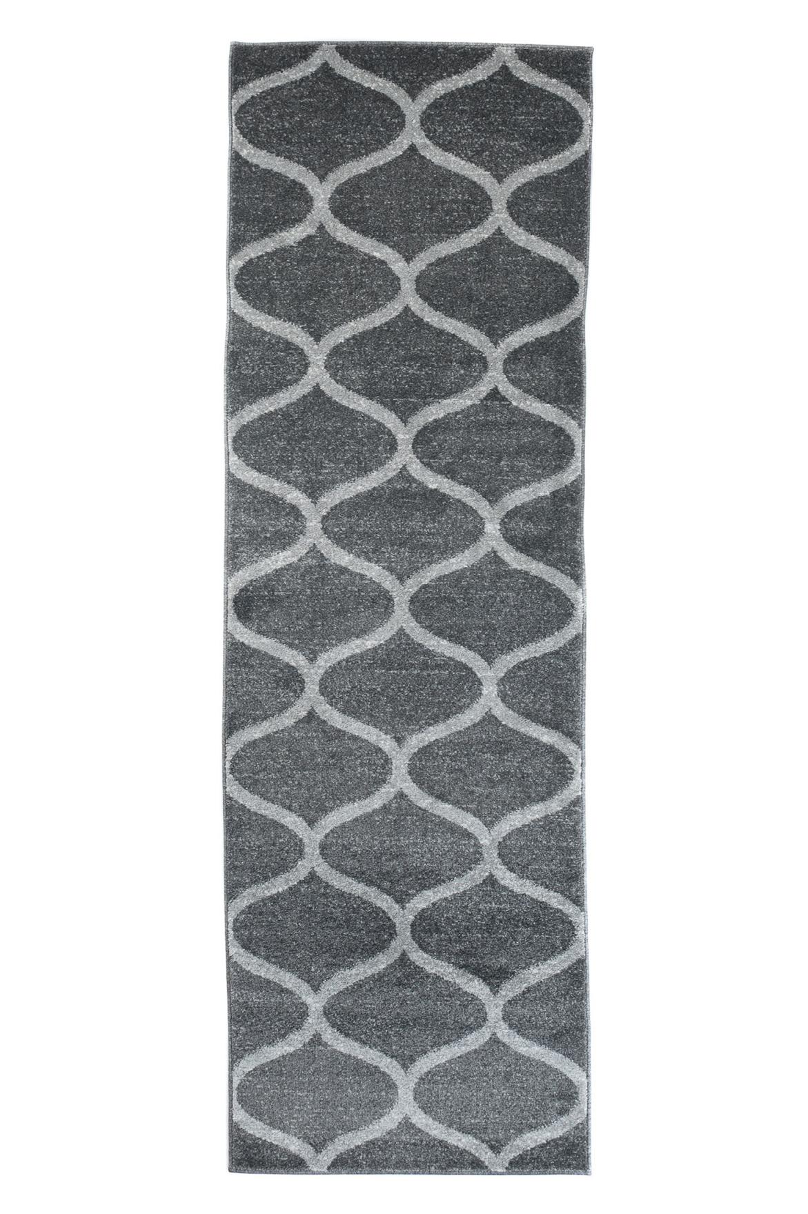 Tapis géométrique moderne Sari E665A DARK GRAY - gris