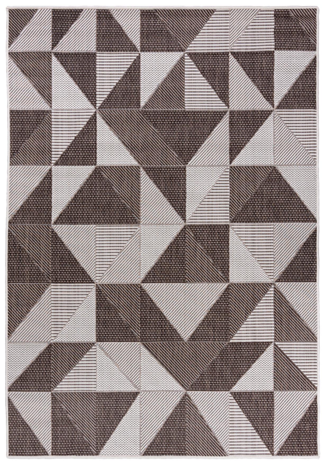 Tapis d'extérieur / Tapis plat Toledo Motif géométrique 71035 50422 - beige, marron, imperméable, sur la terrasse, le balcon