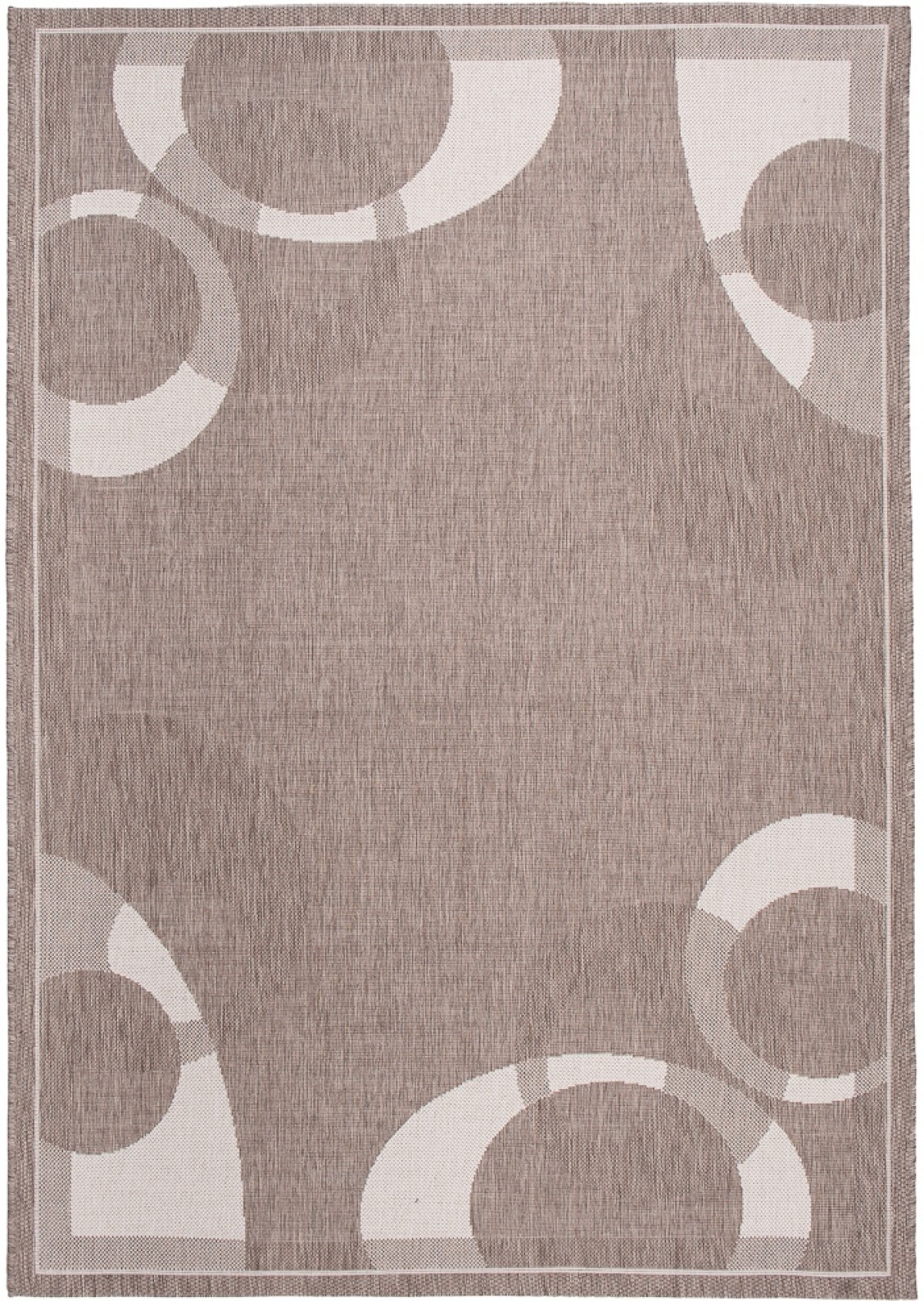 Tapis moderne Sari Circle Frame K189A BLACK - gris