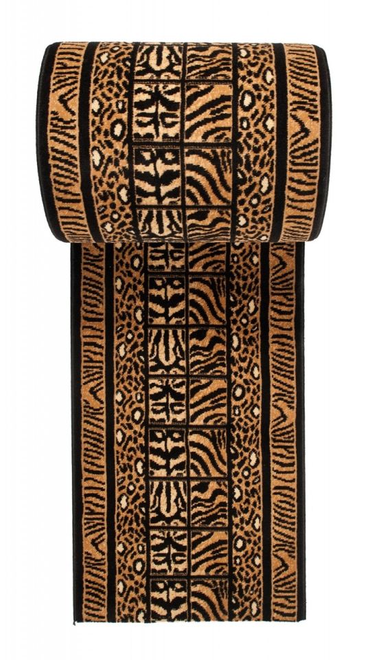 tapis de couloir Au mètre ATLAS 6600A noir - rétro, marron