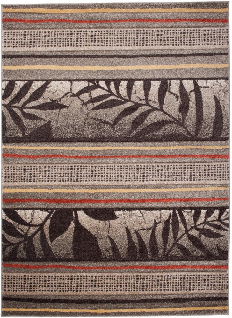 Tapis moderne Sumatra à rayures, végétal H093A BEIGE - beige