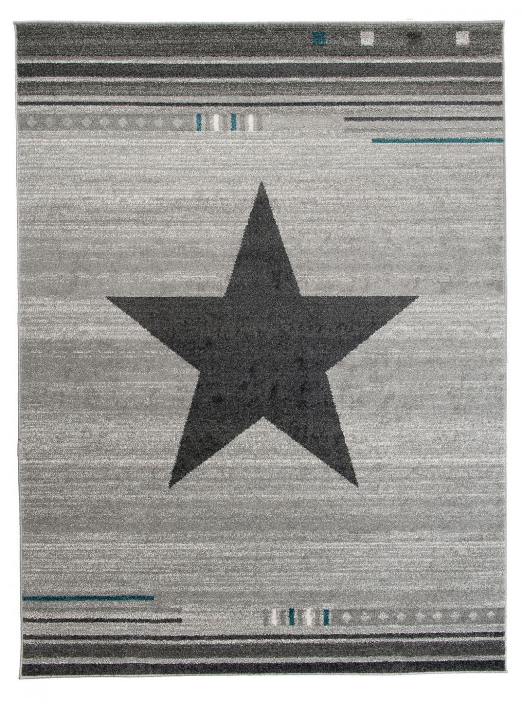 Tapis marocain moderne Stars L916C LIGHT GRAY - gris