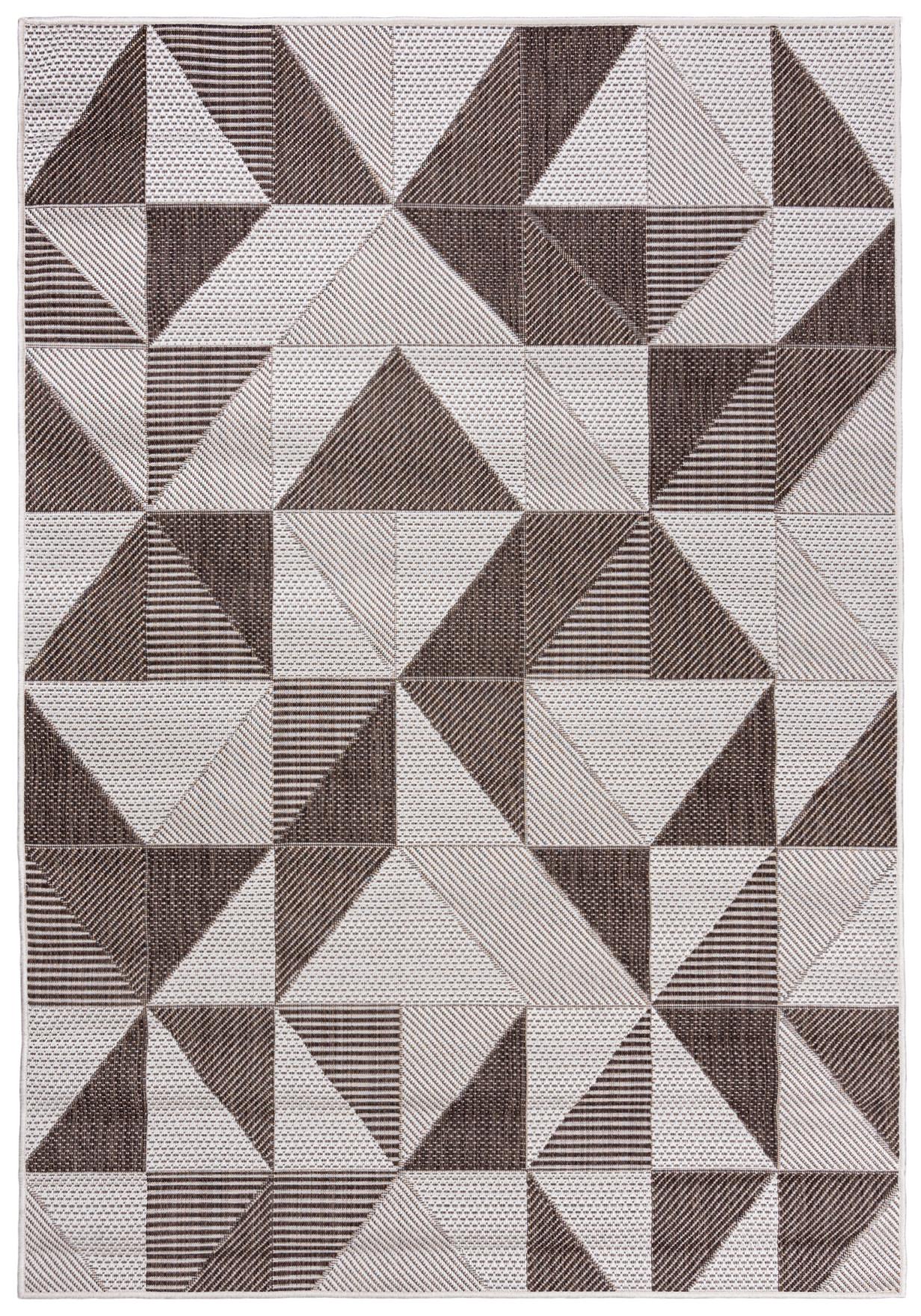 Tapis d'extérieur / Tapis plat Toledo Motif géométrique 71035 50411 - beige, marron, imperméable, sur la terrasse, le balcon