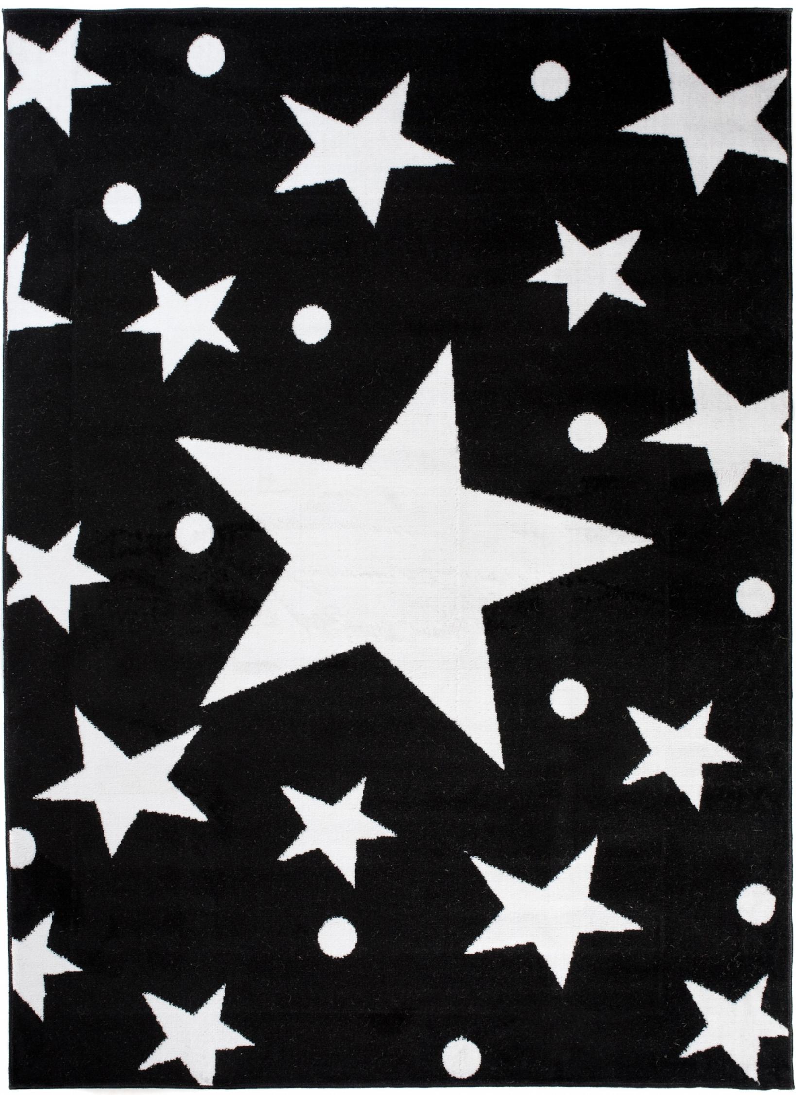 Tapis Star pour enfants C440A BLACKWHITE - noir et blanc