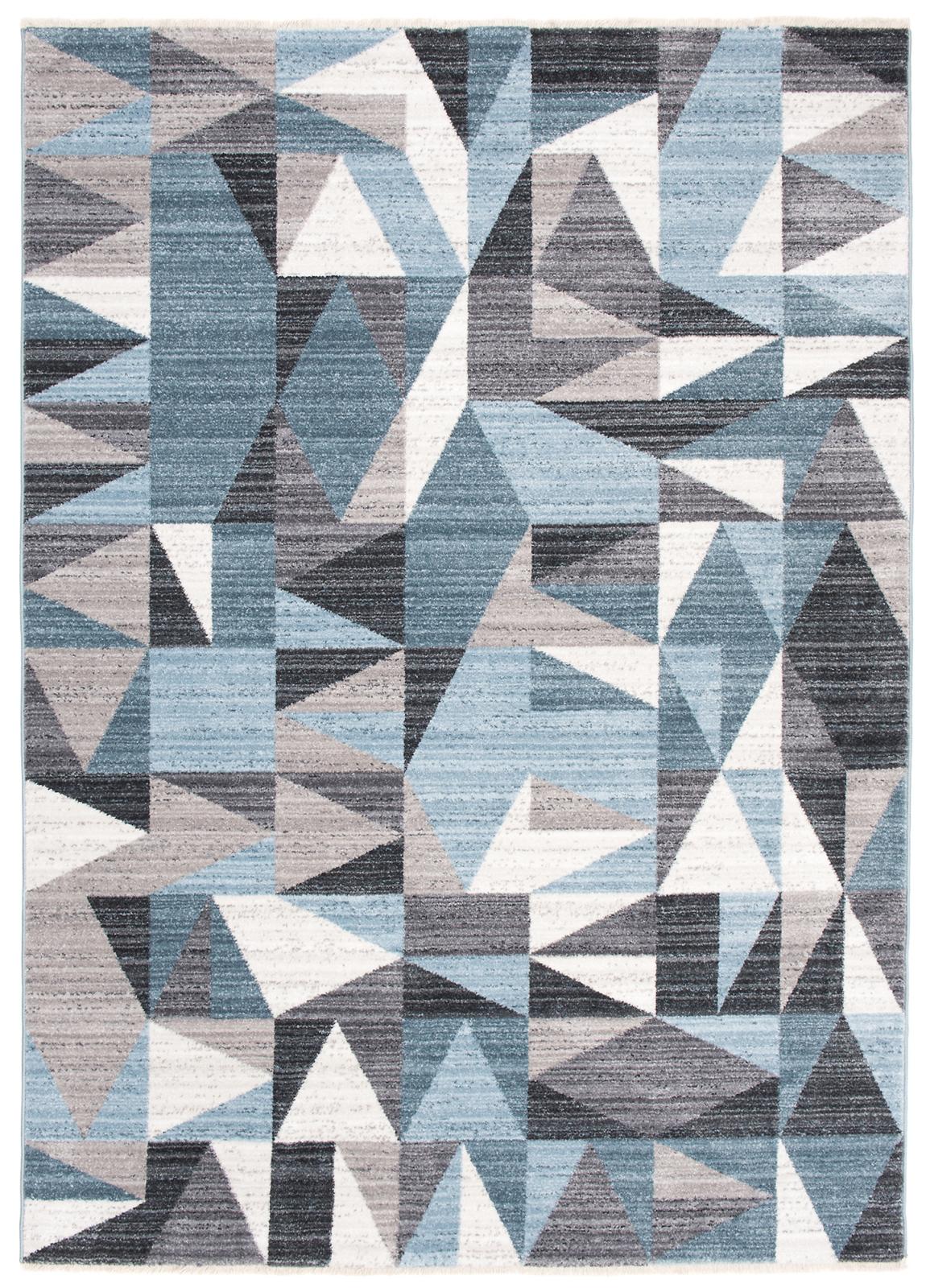Tapis géométrique moderne Mystic 3913A GRAY BLUE - gris, bleu