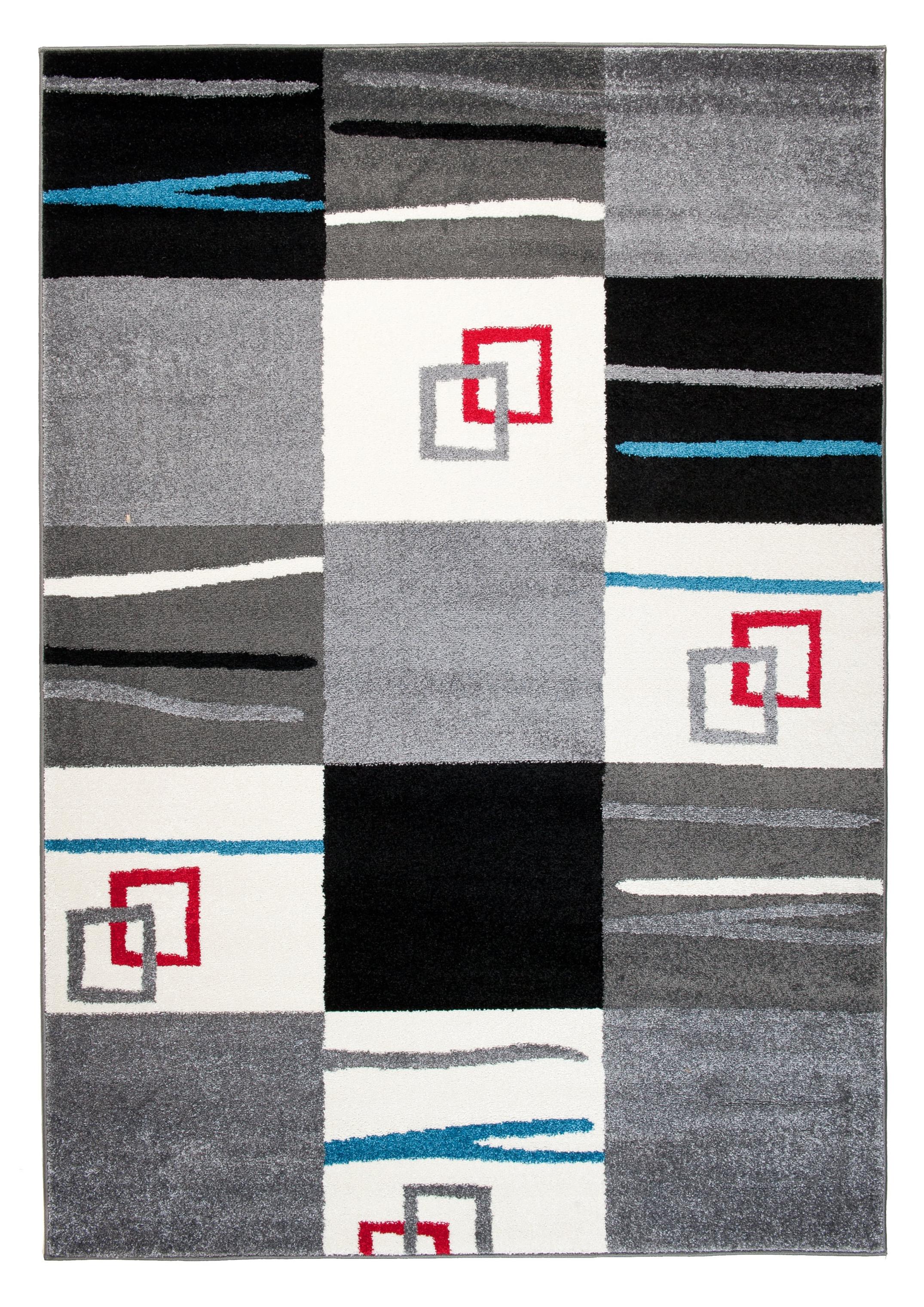 Tapis géométrique moderne de Java, grille L310A GRAY - gris
