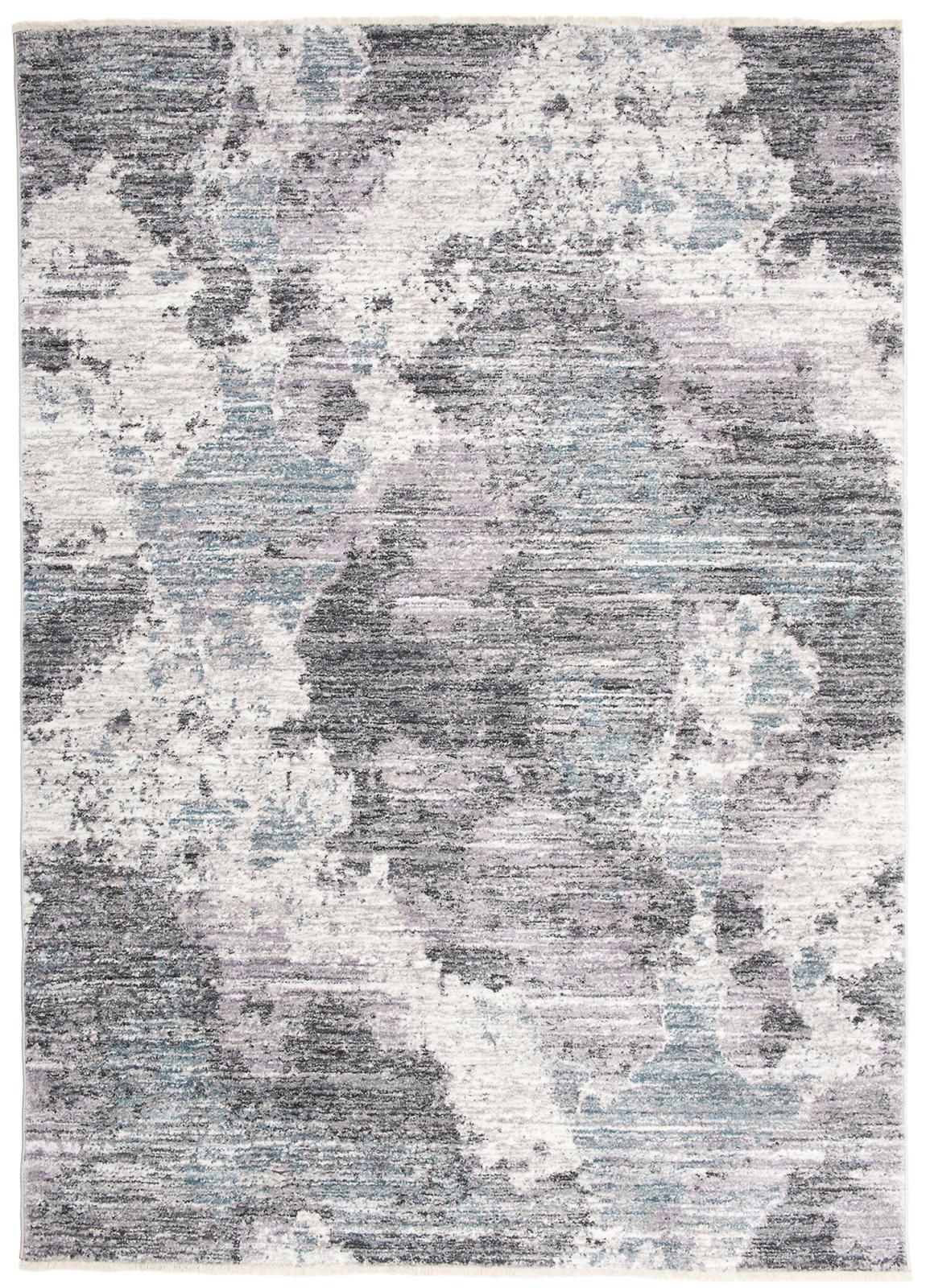 Tapis abstrait moderne 3252A LGRAY SILVER - gris, bleu