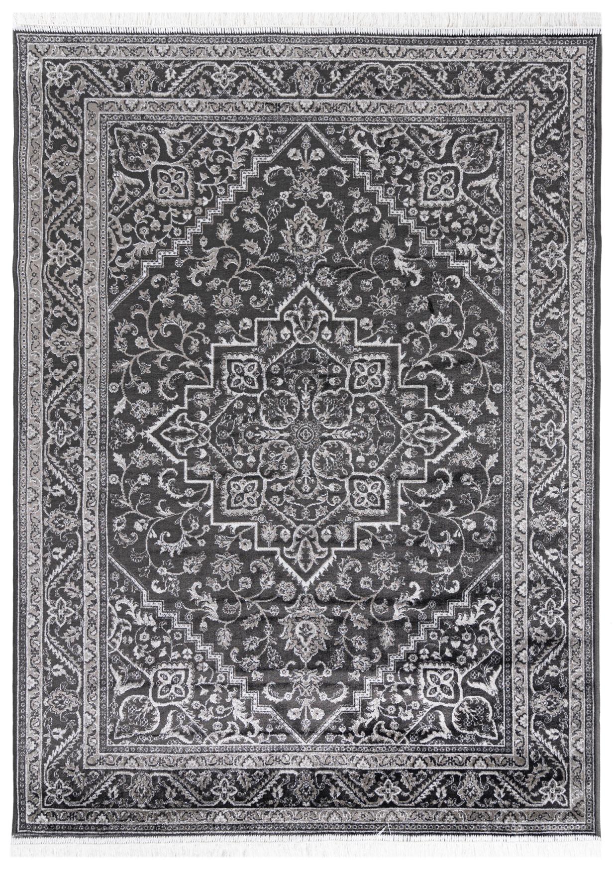 Tapis traditionnel Isphahan 84412 ANTHRACITE - gris, anthracite
