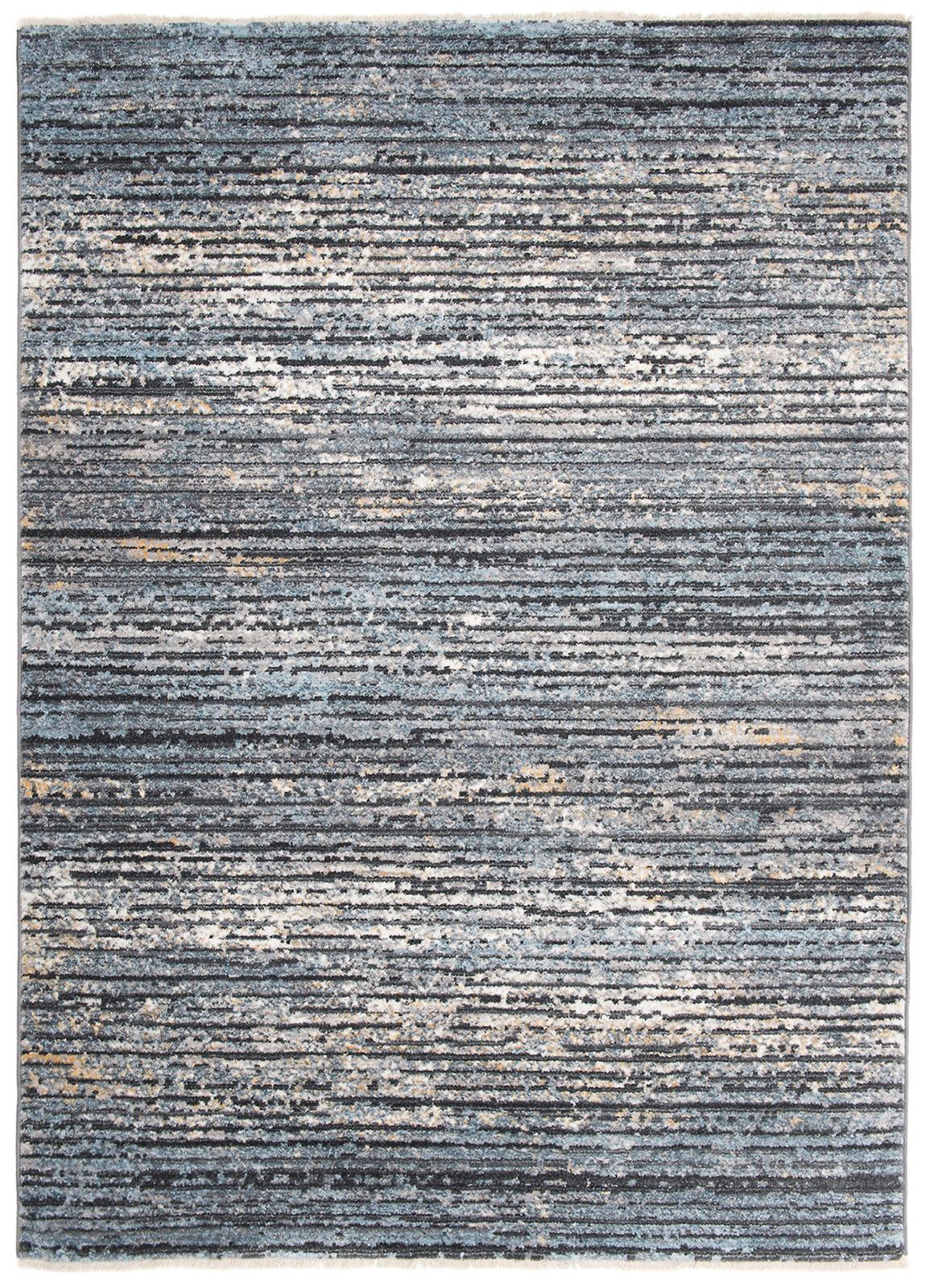 Tapis moderne à rayures 3254A DGRAY LGRAY - bleu