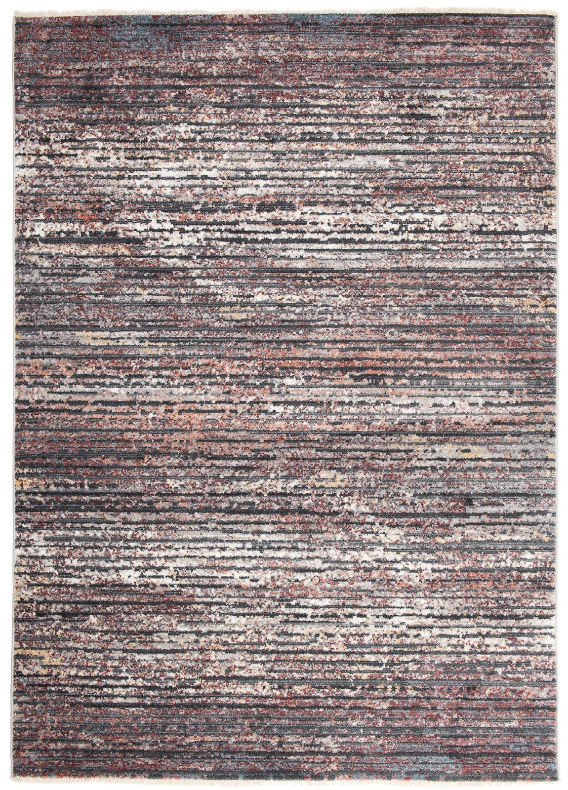 Tapis mystique moderne à rayures 3254A DGRAY GOLD - rayures, graphite, gris