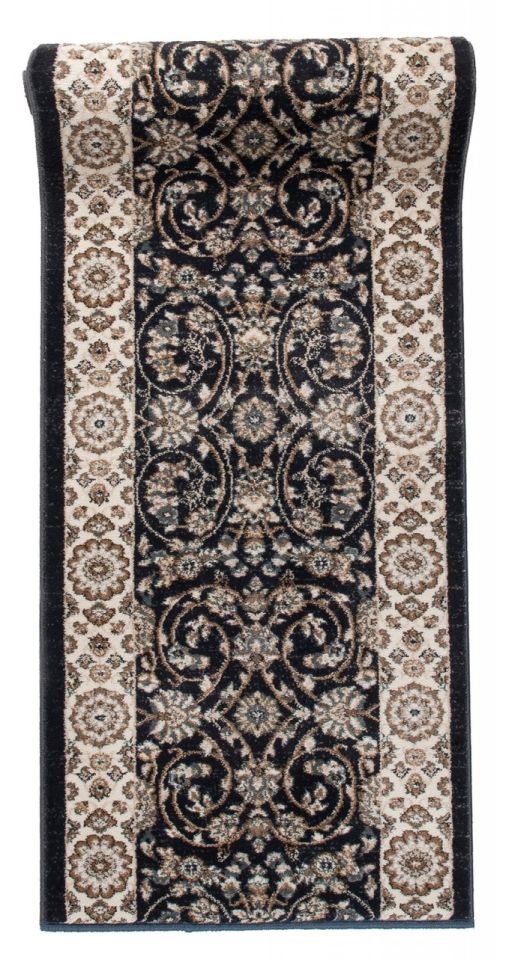 Tapis de couloir Au mètre linéaire Traditionnel - oriental COLORADO K473B ANTHRATICE - noir, graphite, gris