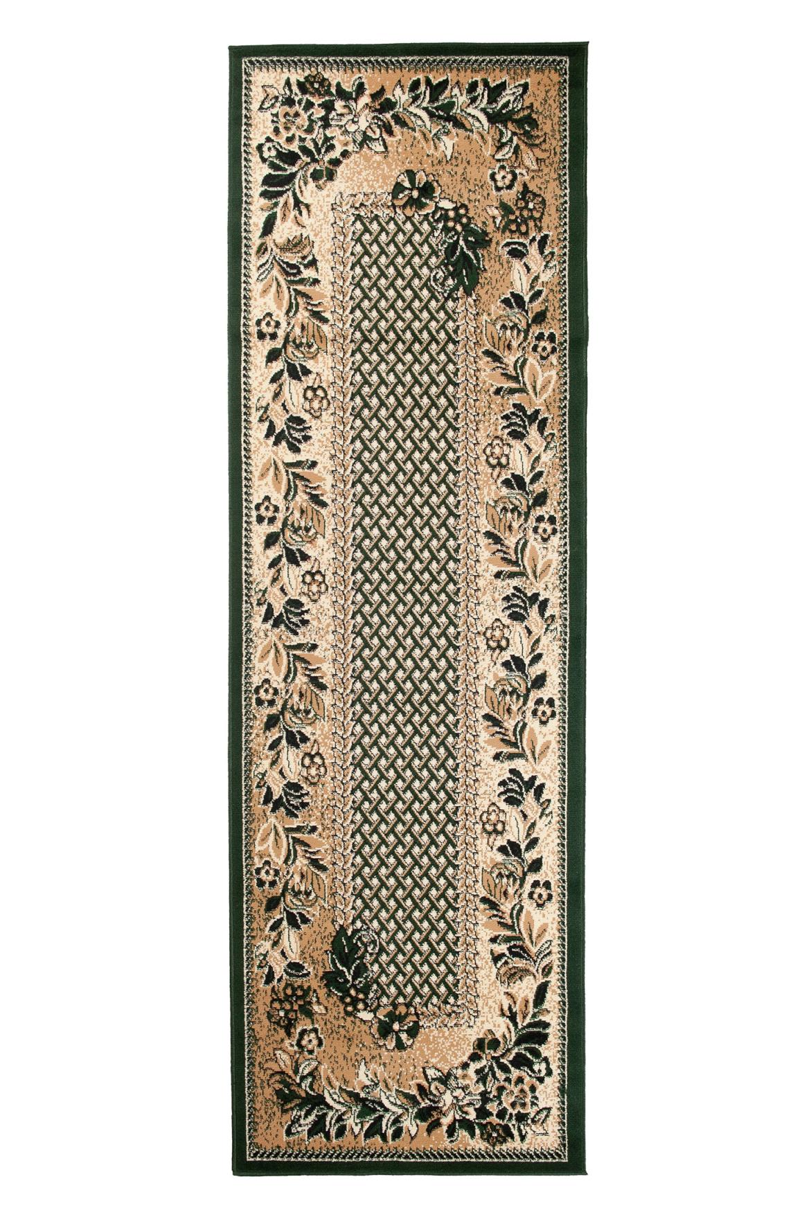 Tapis moderne Atlas végétal 7192C DARK GREEN BEIGE - vert