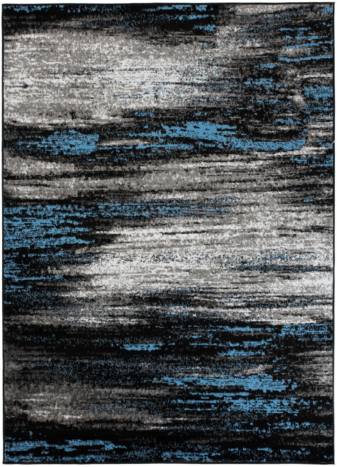 Tapis abstrait moderne Maya Z905B NOIR - noir, bleu