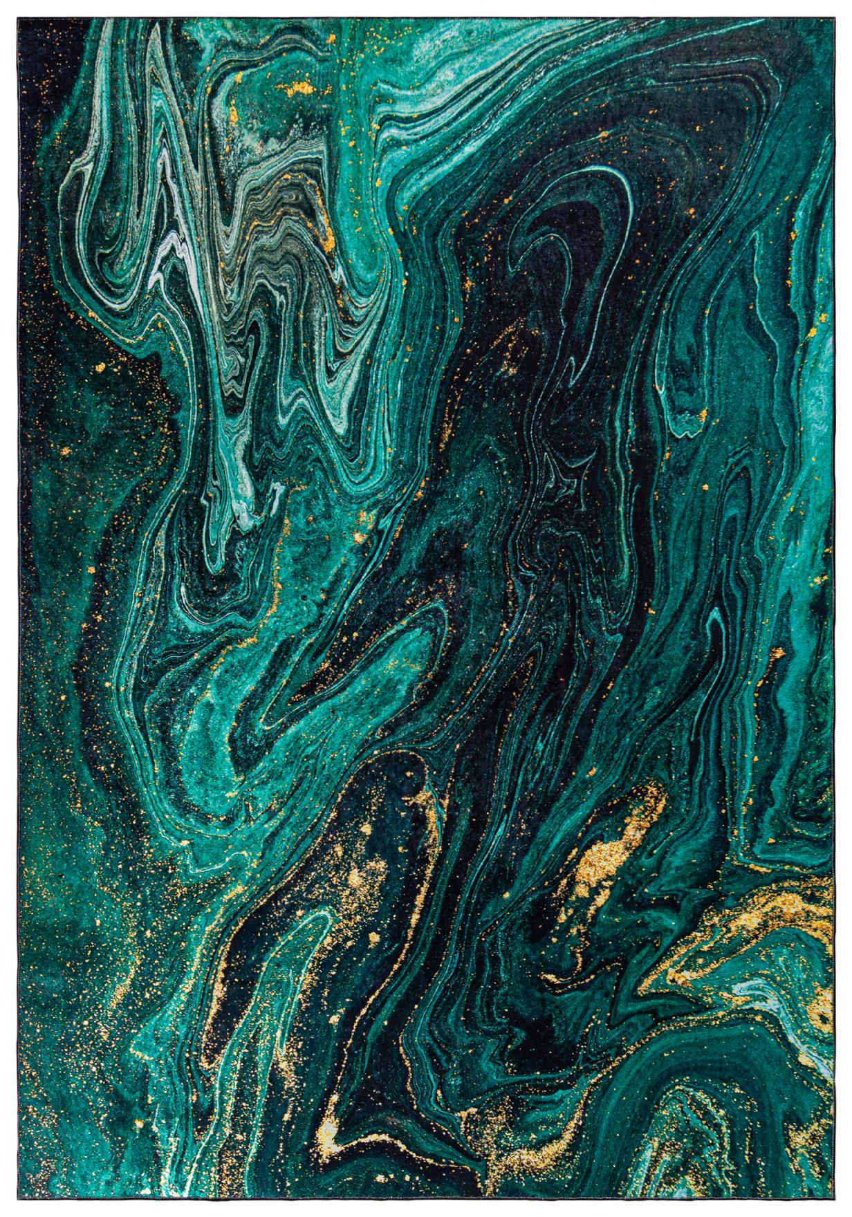 Tapis abstrait moderne TOSCANA 40560 - vert bouteille