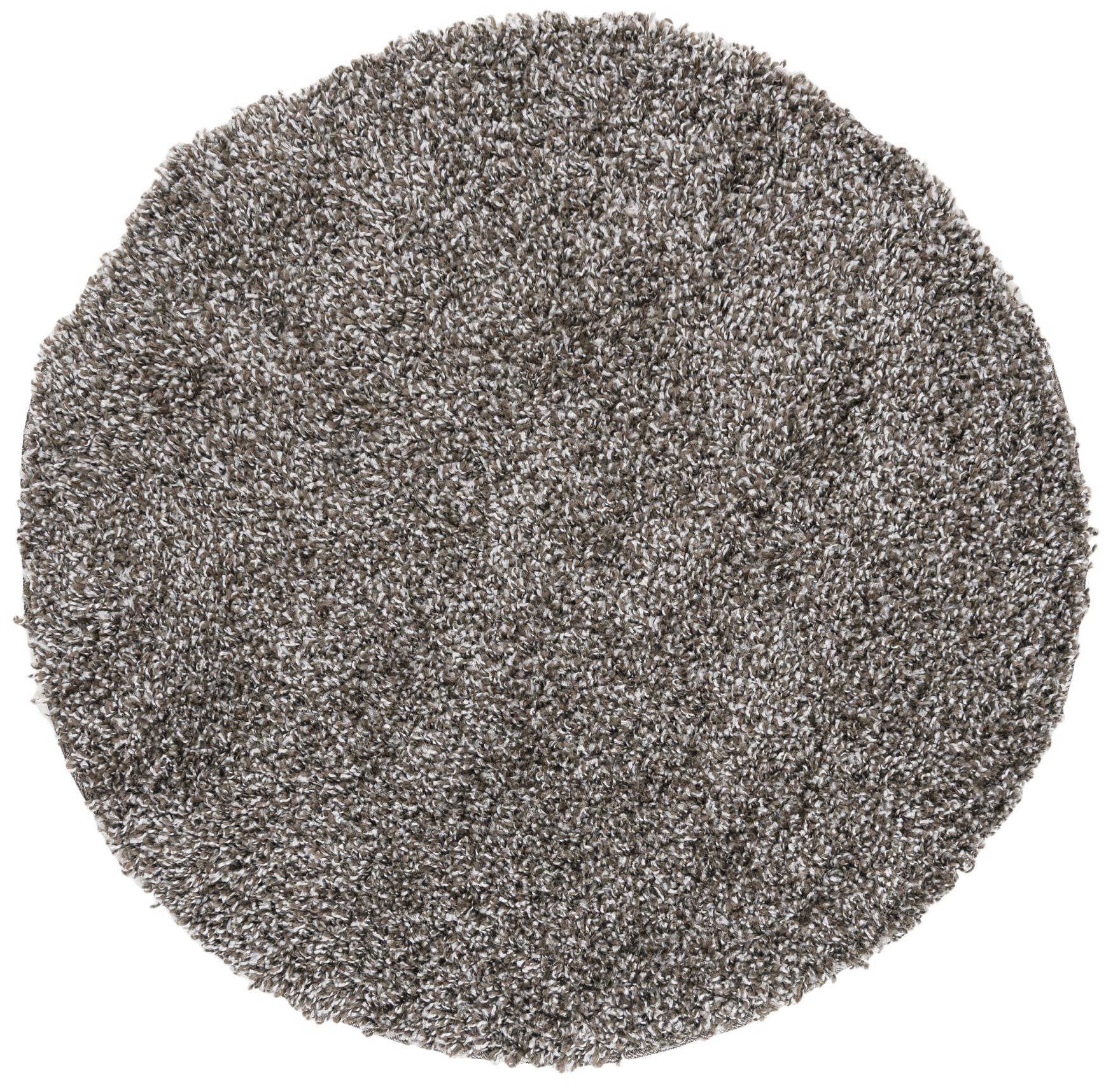 Tapis poil long poil long Soho rond unicolore P113A D gris - gris