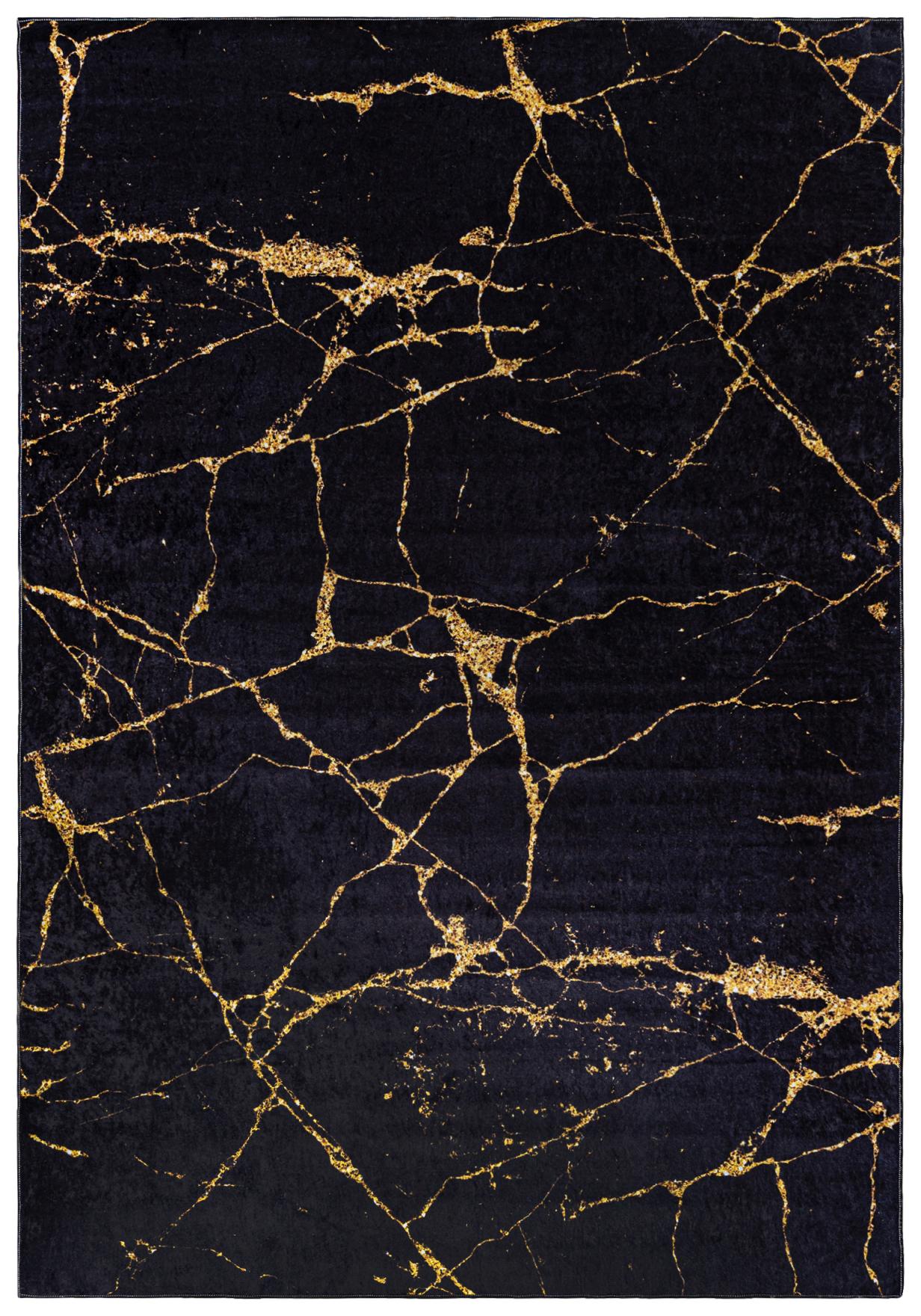 TOSCANA Tapis moderne en marbre 2113 - noir, or