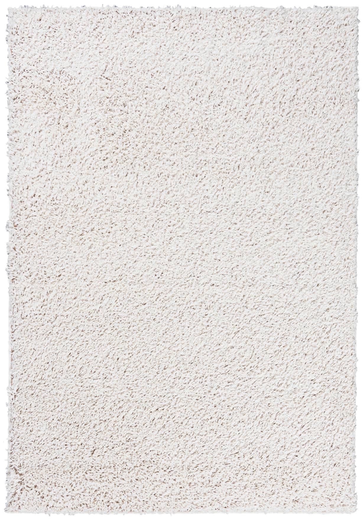 Tapis Soho Circle à poils longs Shaggy unicolore P113A WHITE - crème