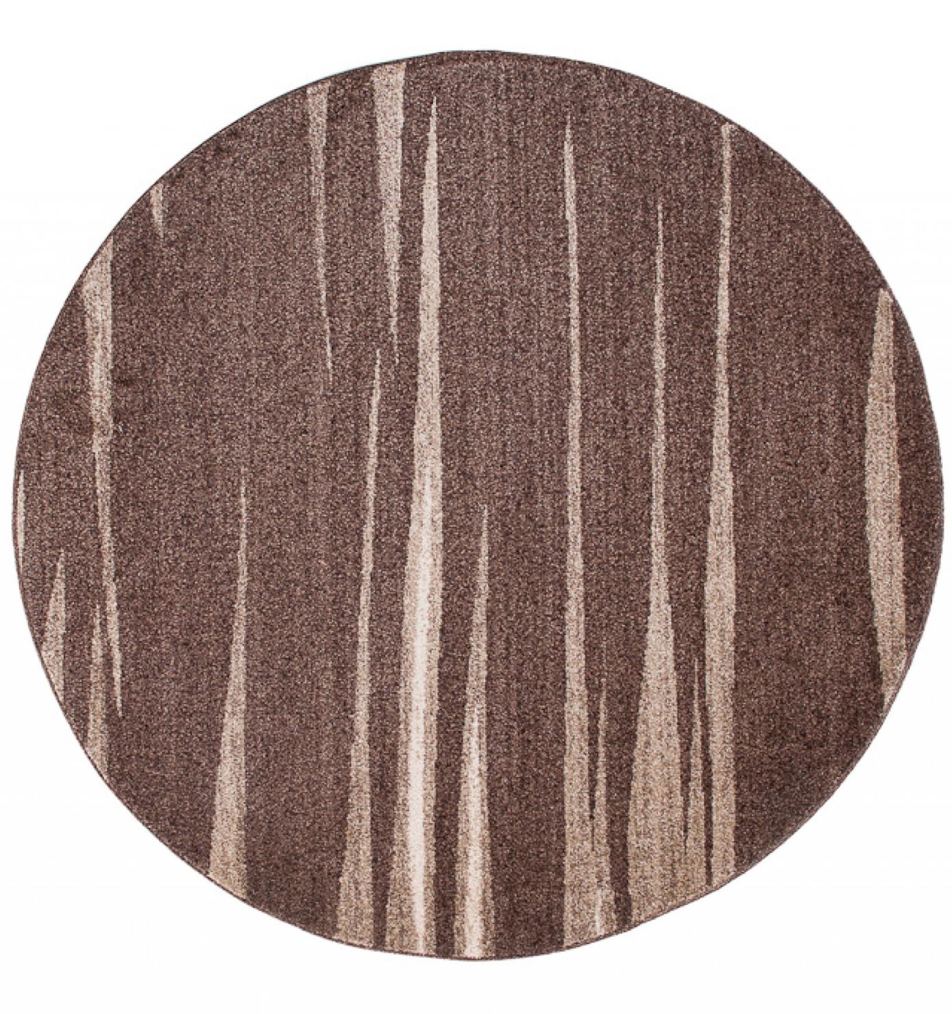 Tapis moderne Sari à rayures circulaires 3436A DARK BROWN - brun