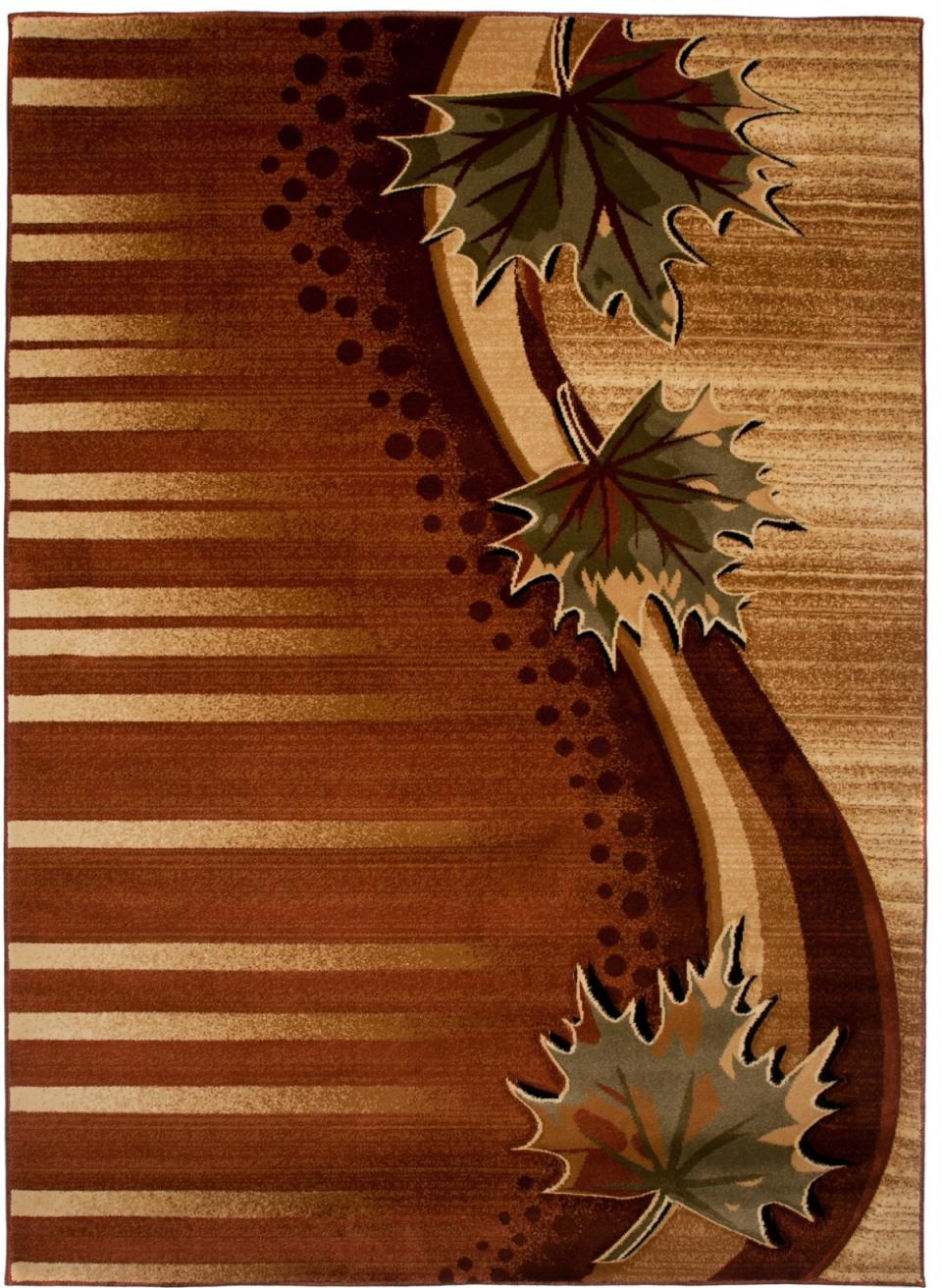 Tapis moderne Antogya végétal C657A BROWN - marron