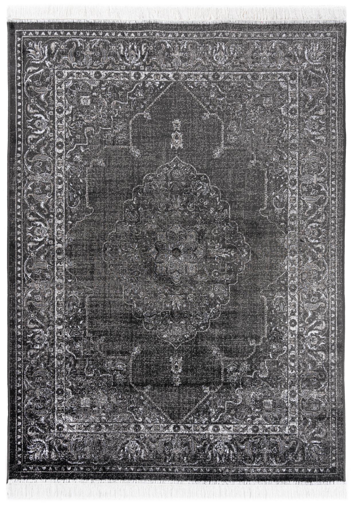Tapis traditionnel Isphahan 84279 ANTHRATICE - gris, anthracite