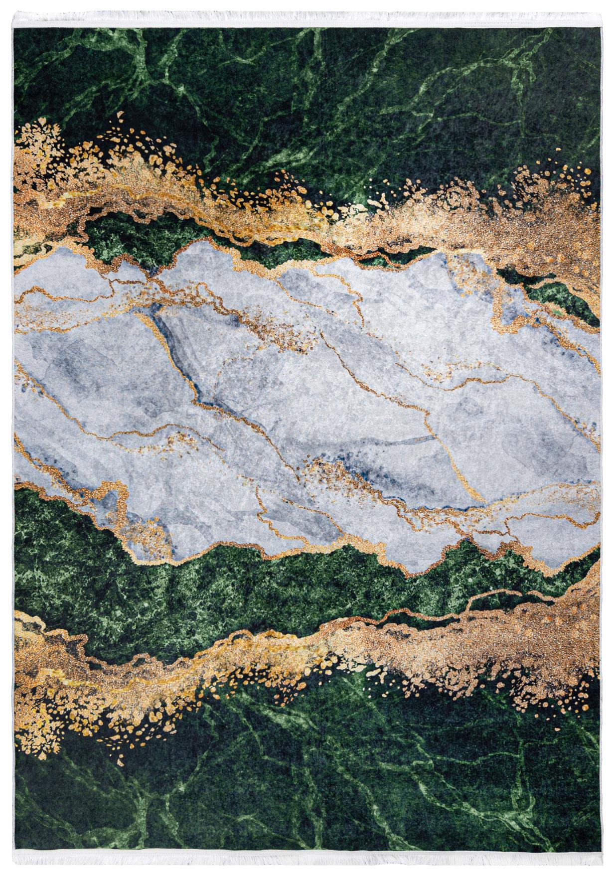 TOSCANA Tapis de marbre moderne glamour 21151 - vert, or