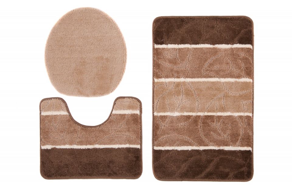 Tapis de salle de bain 3 pièces MULTI C5019 CAMEL BRUN