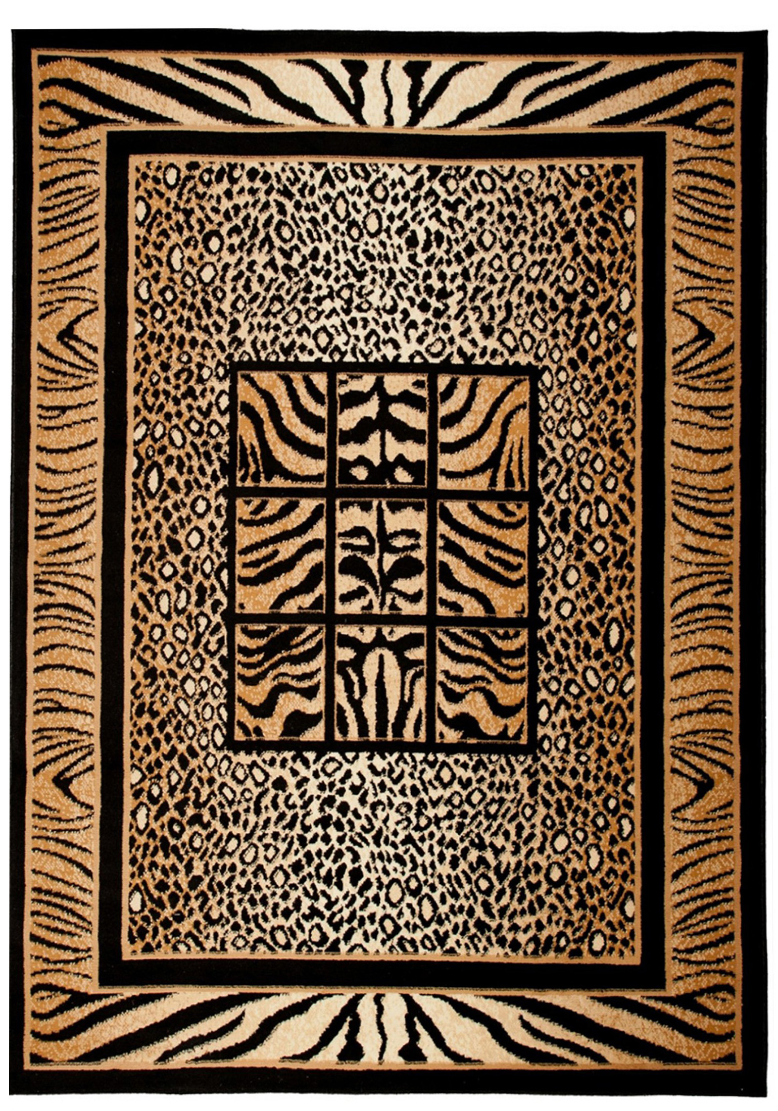 Tapis moderne Animal Atlas 6600A BLACK - brun