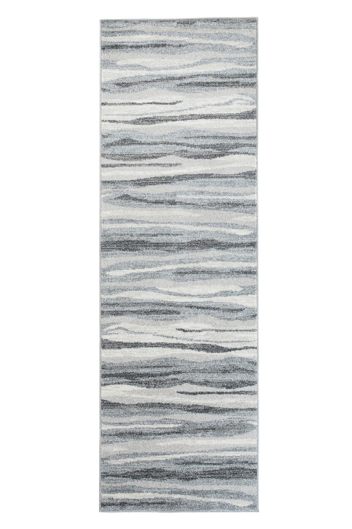 Tapis moderne à rayures Sari K186A MIDDLE GRAY - gris