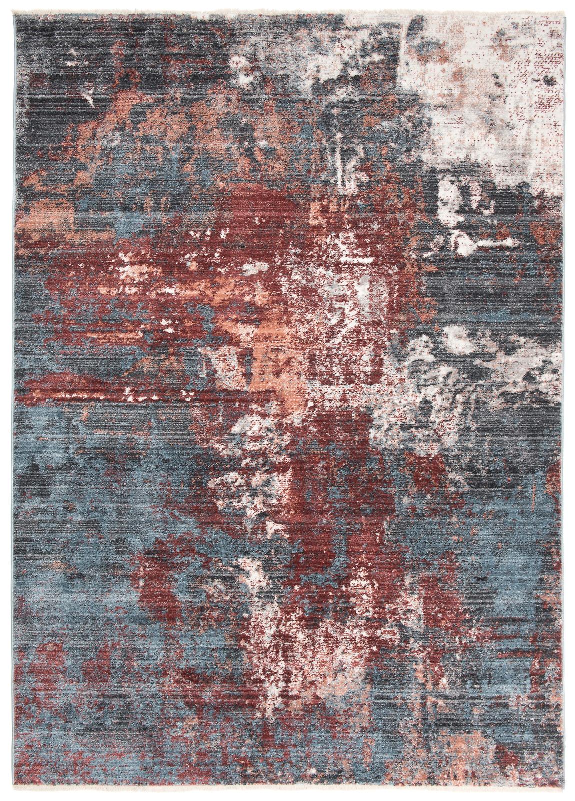 Tapis abstrait moderne 2842A DBLUE DROSE - coloré