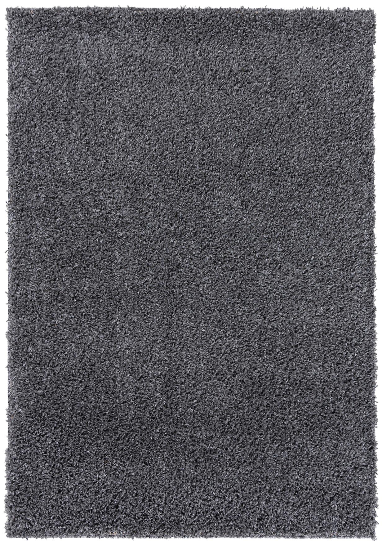 Tapis poil long à poils longs Soho rond unicolore P113A GRAY2 - gris foncé