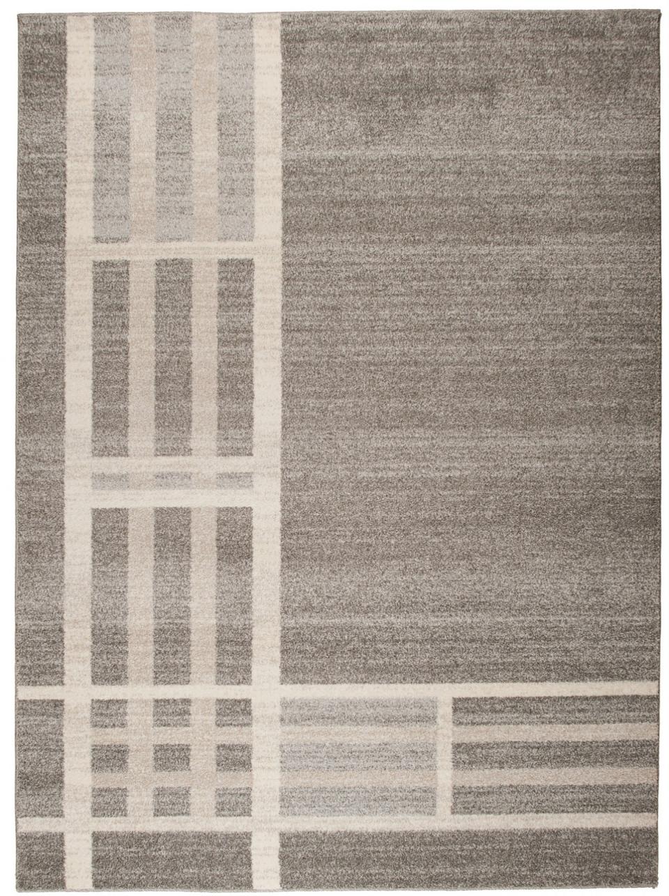 Tapis moderne géométrique Rasta, grille 3445A DARK GRAY - gris clair