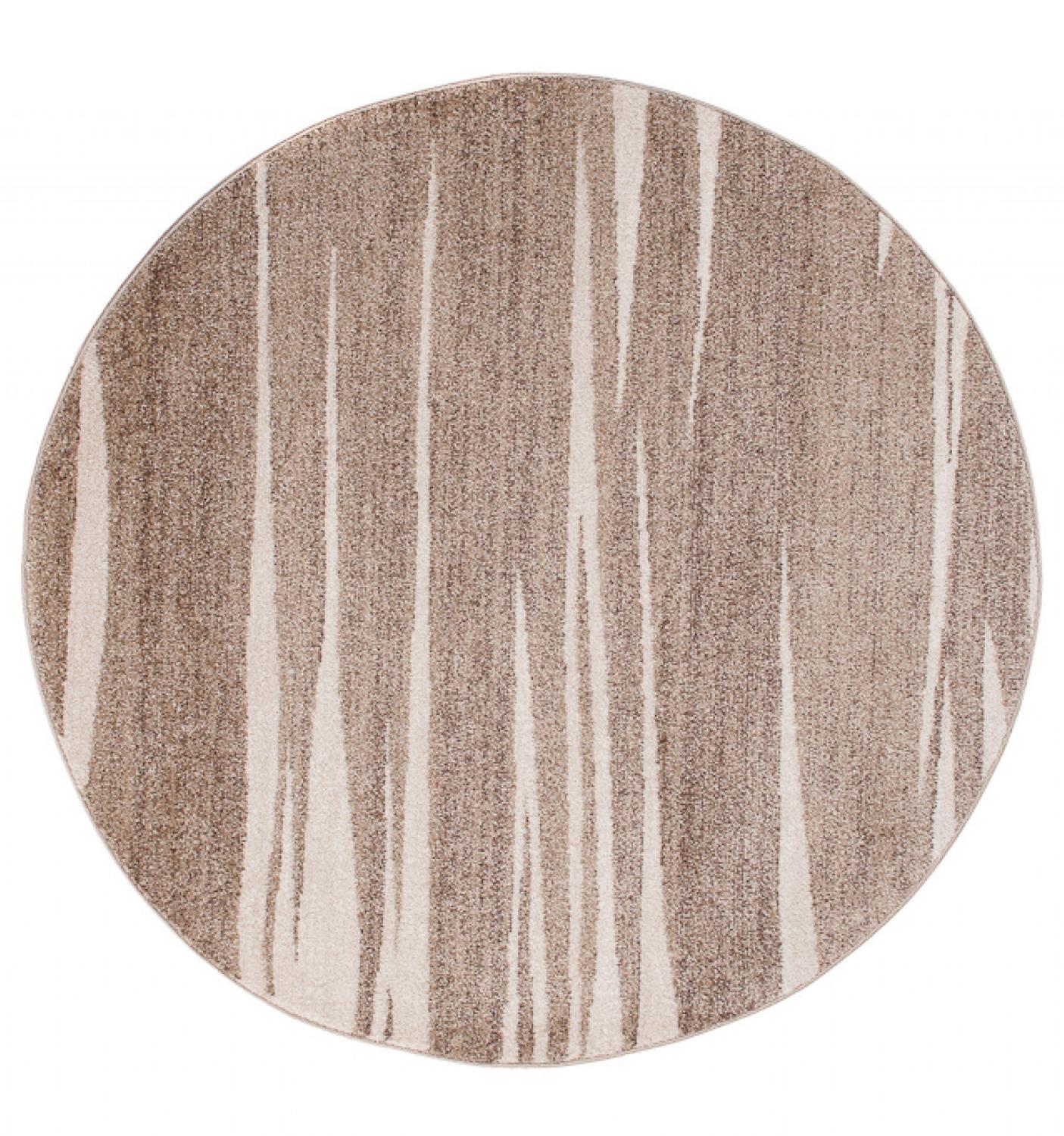 Tapis moderne Sari à rayures circulaires 3436A BEIGE FONCÉ - beige