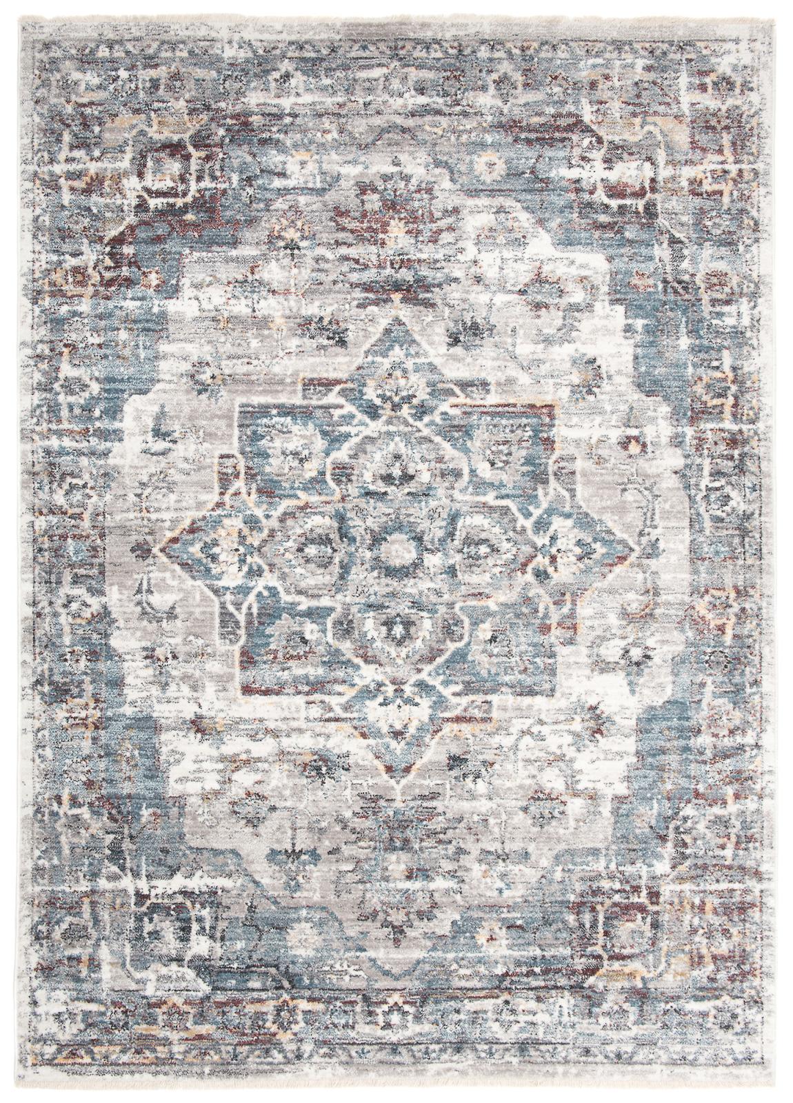 Mystic Tapis traditionnel 3089A LGRAY ARGENT - gris, bleu
