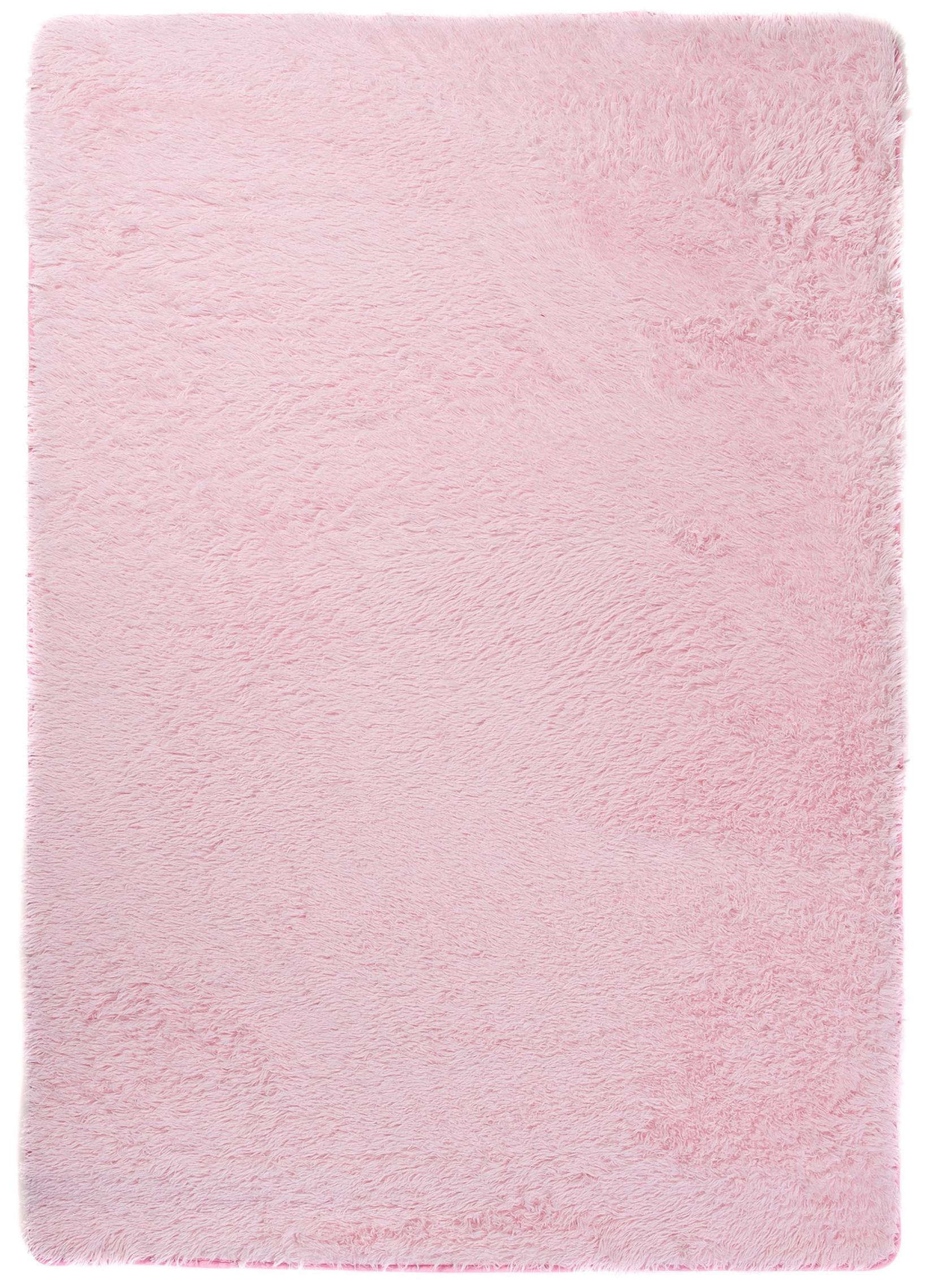 Tapis unicolore poil long poil long Silk uni rose clair - rose