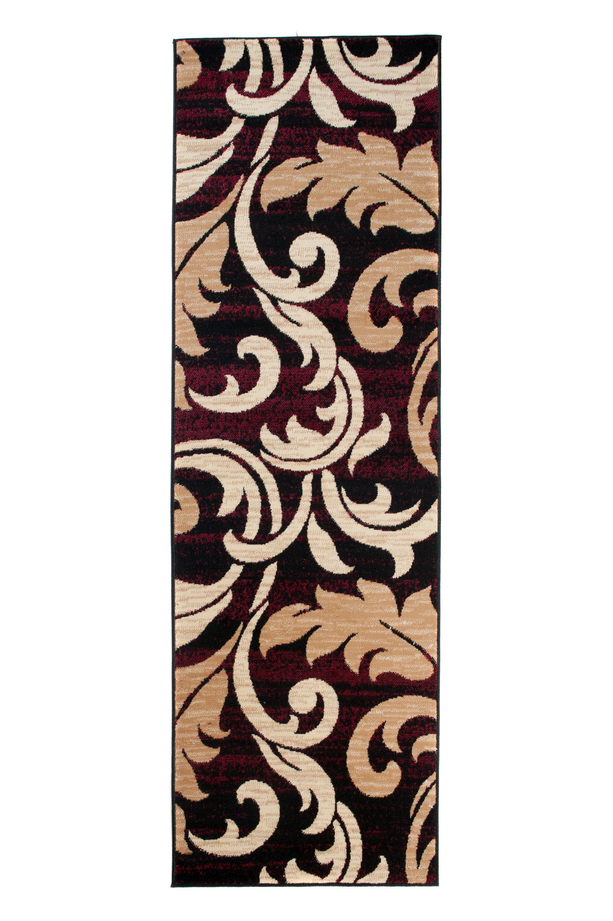 Tapis moderne Dream végétal 2715B BLACK - marron