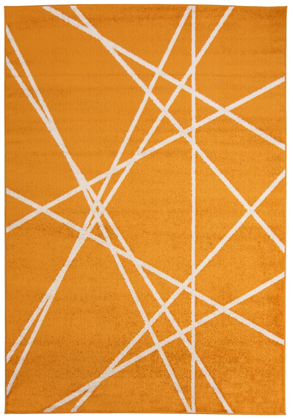 Tapis géométrique moderne de printemps à rayures H175A ORANGE - orange