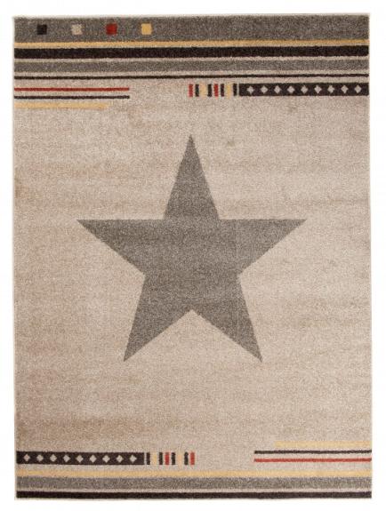 Tapis moderne marocain étoiles L916B BEIGE - beige
