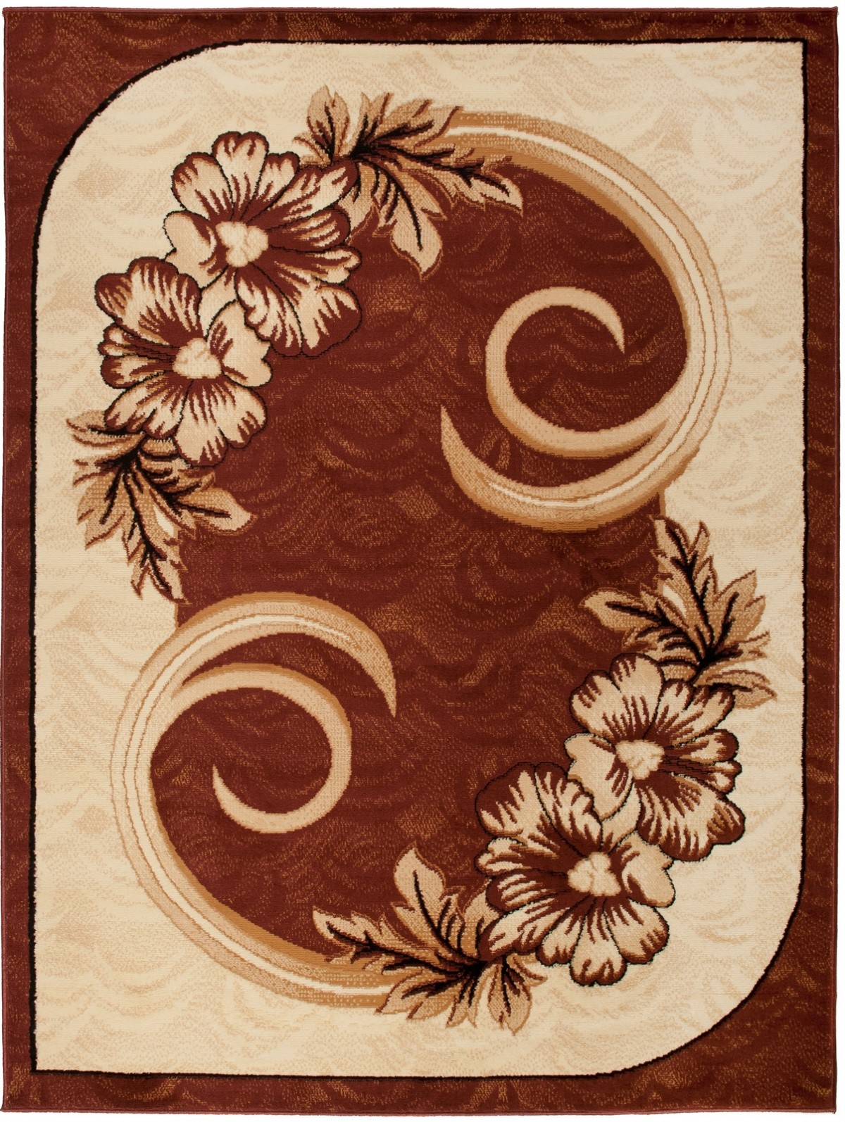 Tapis moderne Atlas végétal A166A BROWN - marron