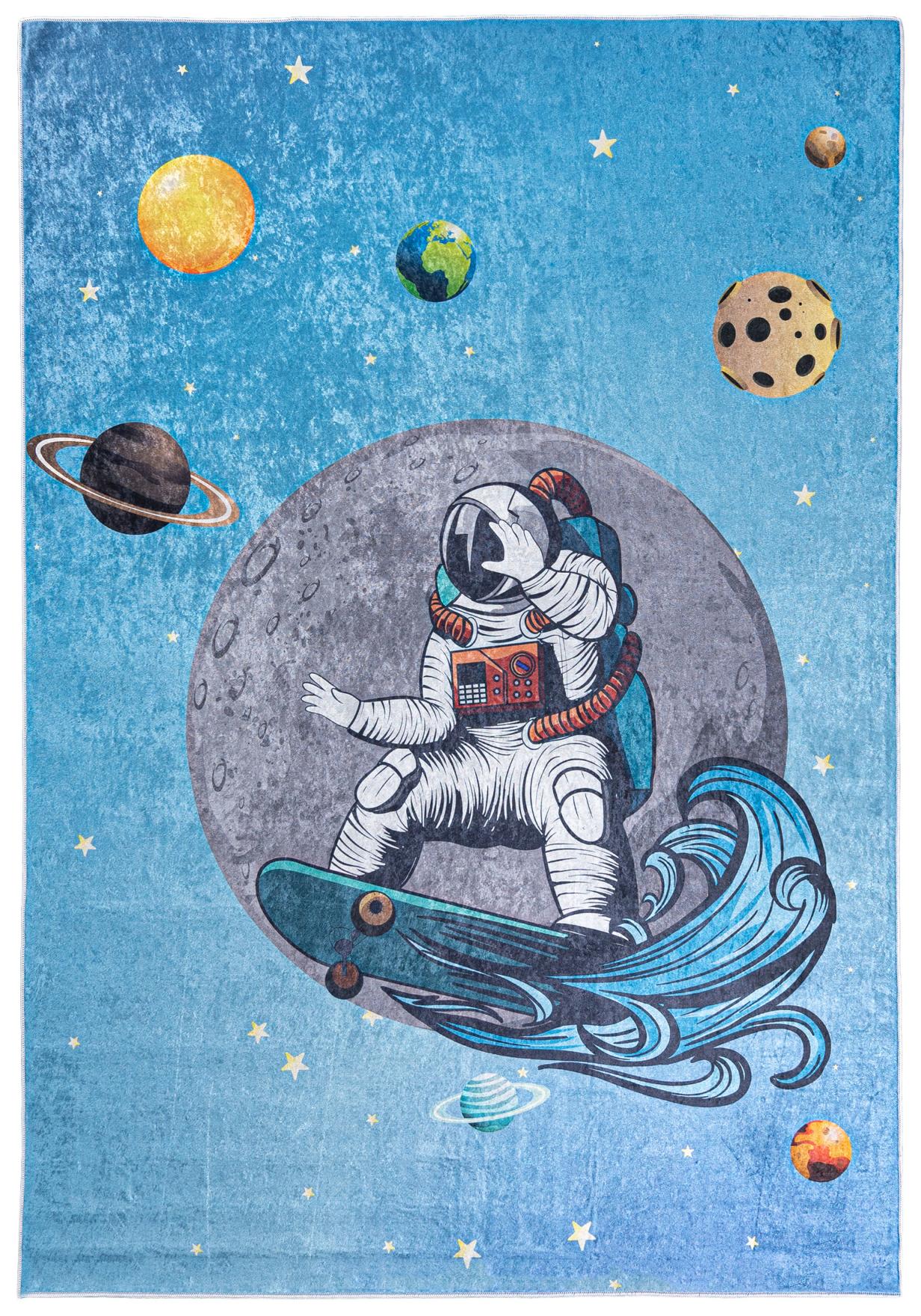 Tapis enfant Planète spatiale EMMA 2236 - bleu