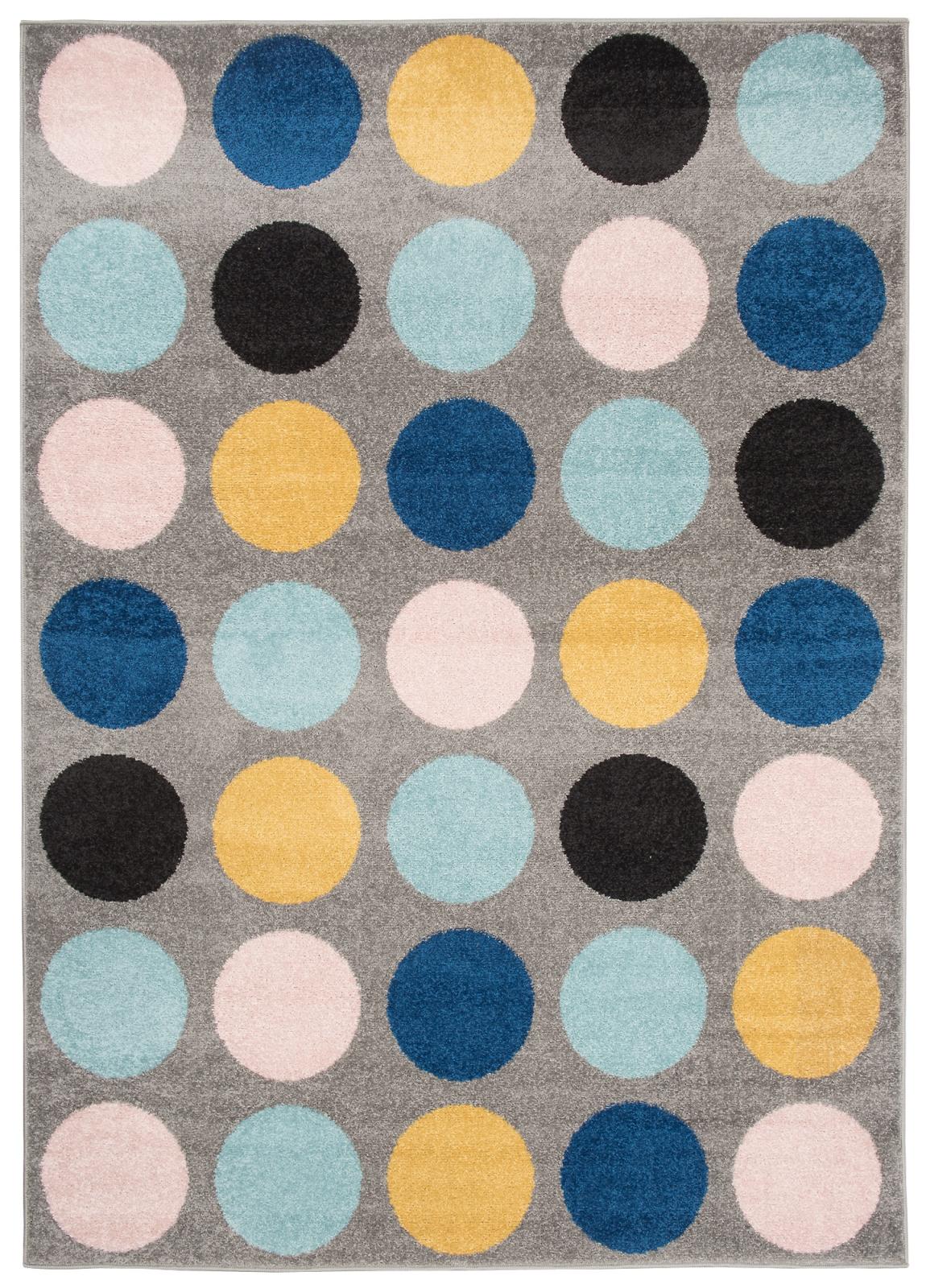Tapis moderne azur géométrique C937C GRIS FONCÉ - coloré