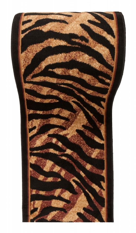 Tapis de couloir Au mètre ATLAS 6601A noir - rétro, marron