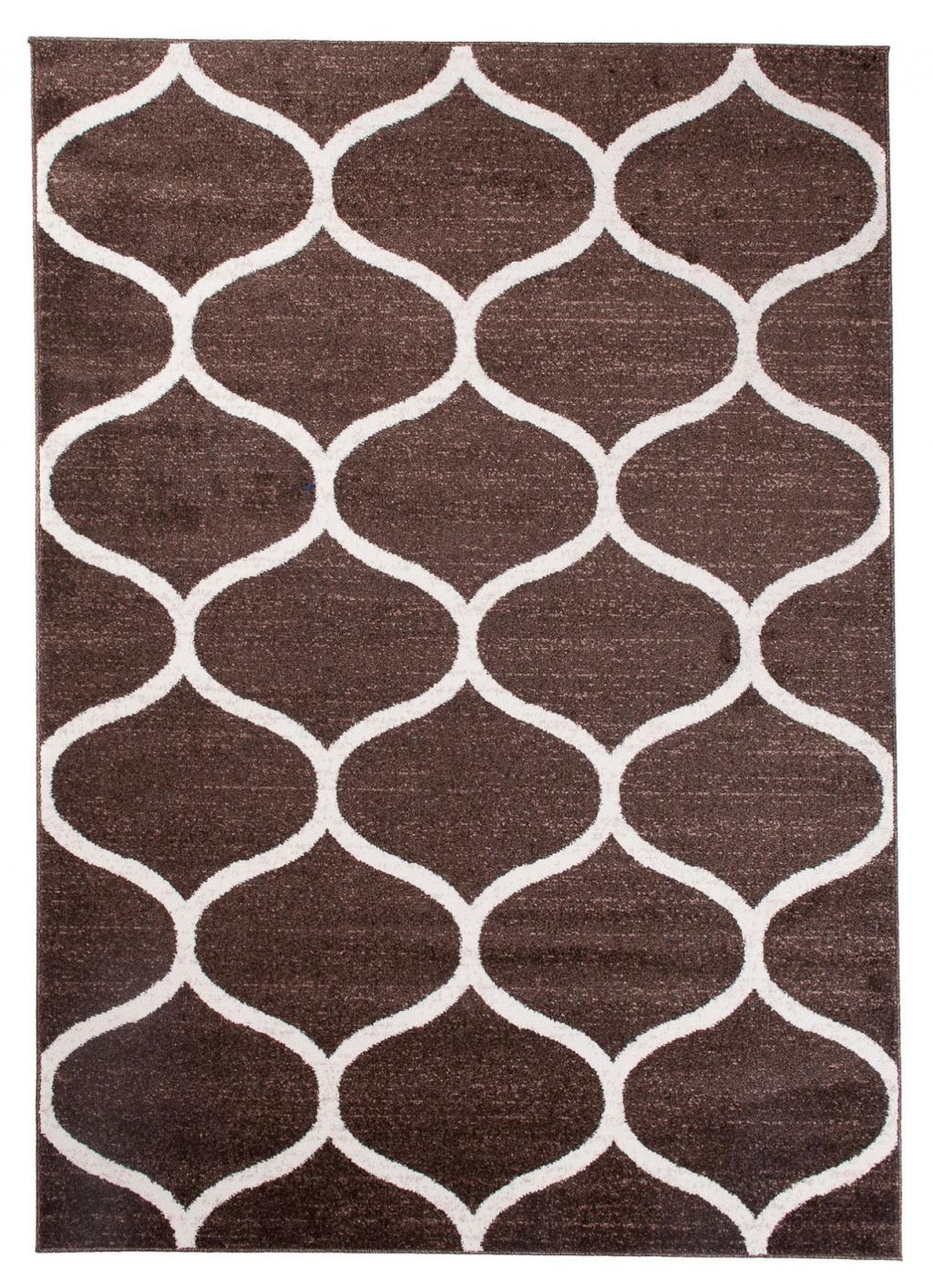 Tapis géométrique moderne Sari E665A marron - brun